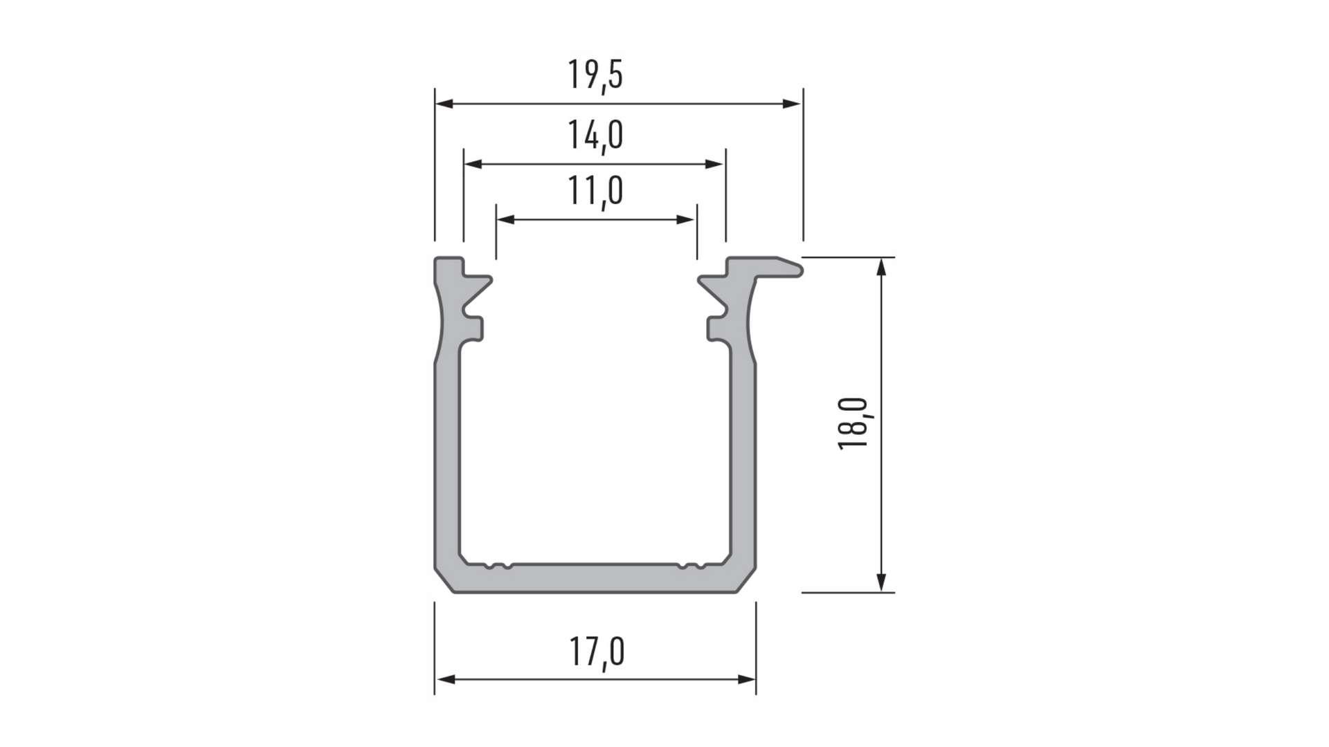 Profil LED LUMINES typ J inox anodowany 2,02 m