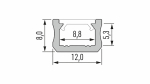 Profil LED LUMINES typ X RAL 1923 mat. 3 m