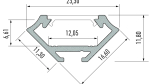 Profil LED LUMINES typ C RAL 1923 mat. 3 m